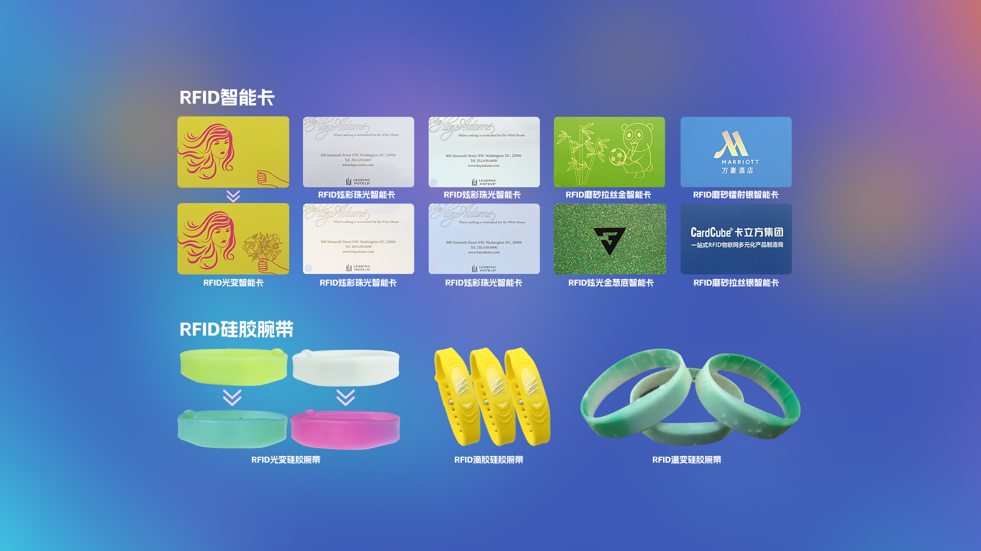 金沙8087集团多款RFID智能卡及NFC光变温变硅胶腕带新品震撼上市